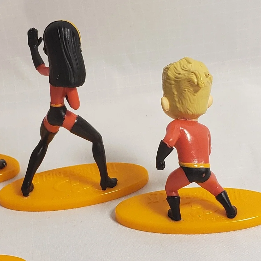 Lot (5) Disney Pixar Incredibles Family Mini Figures Cake Toppers 1.5